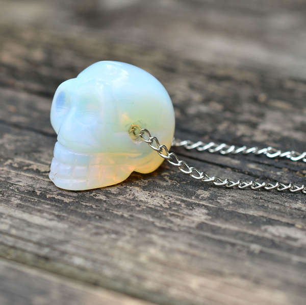 opal skull necklace