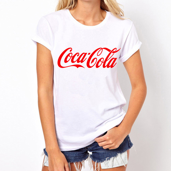 Coca Cola Graphic Tee Women's Casual T Shirt Girl Tee Lady Shirt