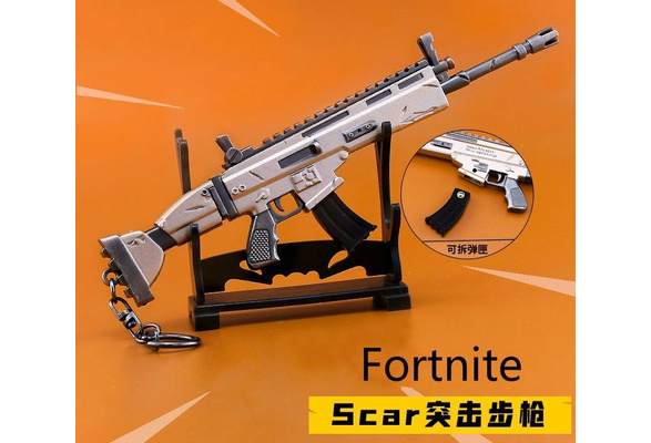 schedel Afsnijden Echter FPS GAME Fortnite Battle Royale SCAR Assault rifle Sleutelhanger  zinklegering sleutelhanger Mini Wapen Model Hangend voor Game Liefhebbers |  Wish