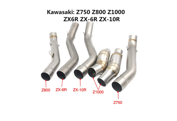 Slip on Middle Exhaust Pipe Mid Link Connection Muffler For Kawasaki Z750 07-12