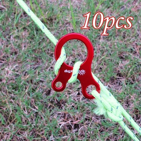 10pcs Quick Knot Tent Wind Rope Buckle Antislip Hiking Camping Tightening Hook 