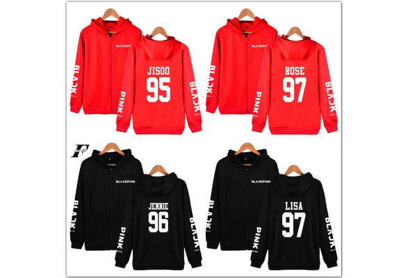 ZIGJOY Kpop Girls Group Signature Unisex Hoodie Sweater Sweatshirt Pullover Rose Jennie Jisoo Lisa for Fans