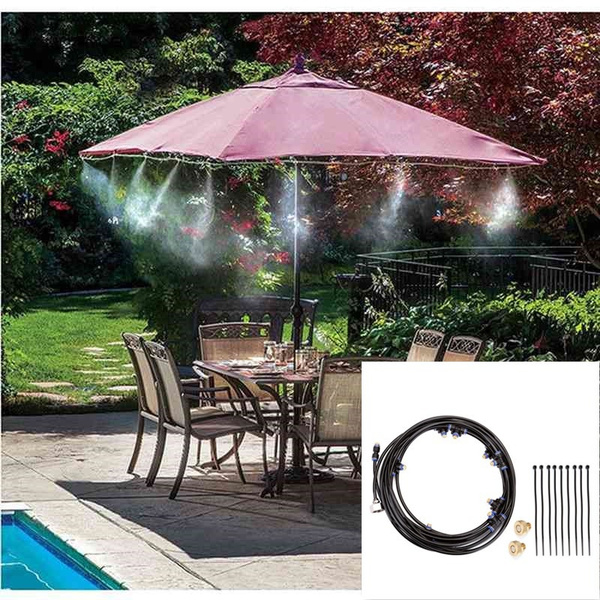 8m Outdoor Garden Misting System Fan Cooler Water Cooling Patio Mist Spray Kit Wish