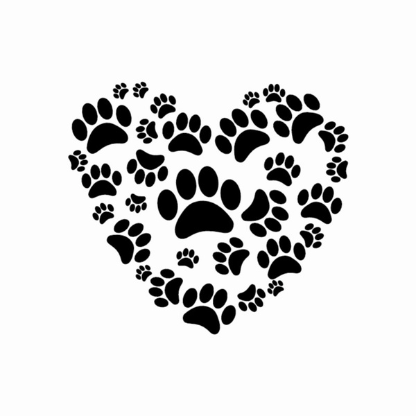 Cute Dog Paw Print On Your Heart Car Sticker Creative Cartoon Animal Dog  Footprint Vinyl Car Decal Removable Waterproof | Wish