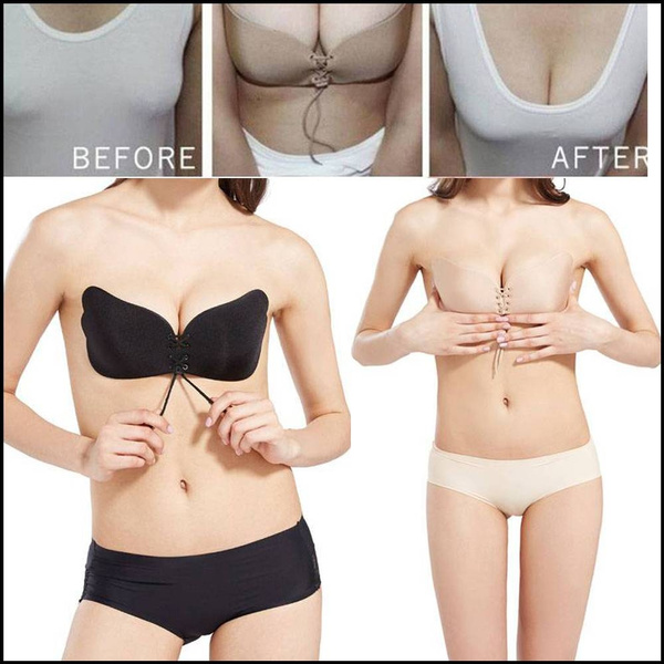 Cup A-D Brasier Sexy Ladies Strapless Invisible 3/4 Cup Push Up