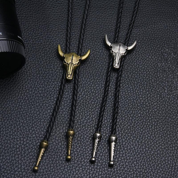 Details about   New U Shape Head Bull Bolo Tie Pendant Necklace Metal For Women Leather Jewelry