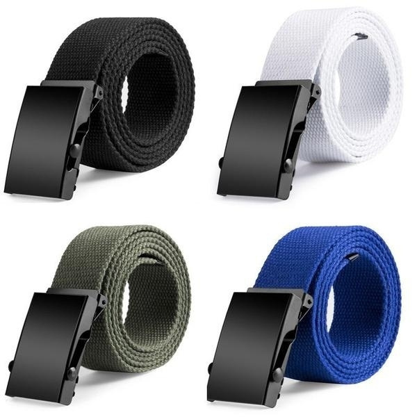 Men's 120cm Casual Military Tactical Belt – Polyester Canvas Waistband Web Belt 4 thumbnail image
