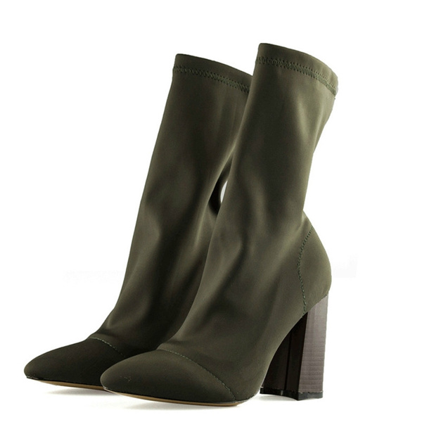 olive green high heel booties