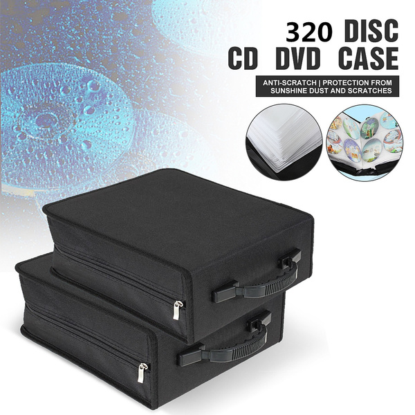 Black Large Capacity 3pcs Cd Dvd Vcd Storage Holder Organizer Bag Case With Carry Handle Wish