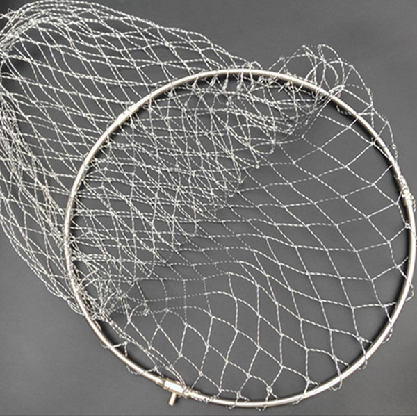 solid stainless steel ring strong nylon line D40cm-60cm landing net of head fishing  net fishing network turck net dipneting