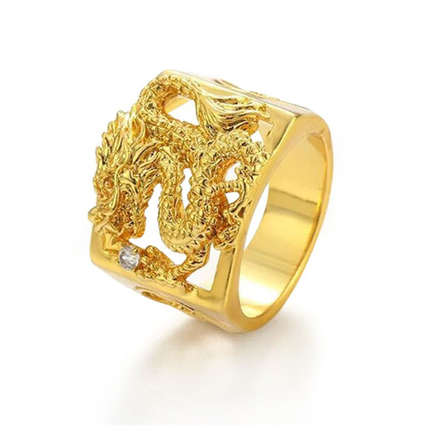 Luxury Men Golden Rings Secret Room Ring W6X7 