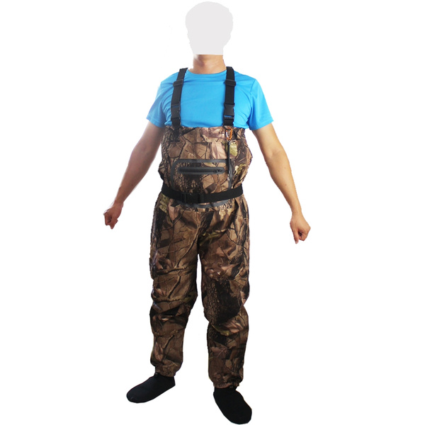 Camouflage Breathable Fly Fishing Stocking Foot Chest Waders Jumpsuits Wader  Hunting wading pants Waterproof trousers Overalls