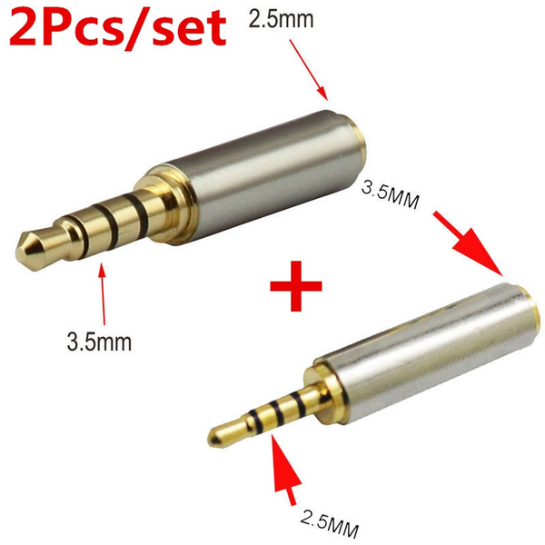 Gold 2.5 mm Male to 3.5 mm Female 