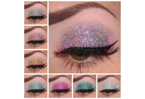 Pudaier Holographic Sequins Glitter Shimmer 36 Color Pigment Eye Shadow  Tattoo Makeup Body Glitter Festival Dance Party Cosmetic