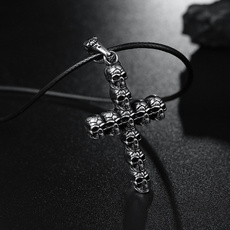 viking, Antique, skullnecklace, Cross necklace