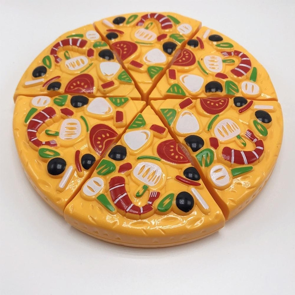 Children Kids Wooden Pizza Food Toys Slices Toppings Pretend Dinner Kitchen  Play Toys Creative Pizza Toy