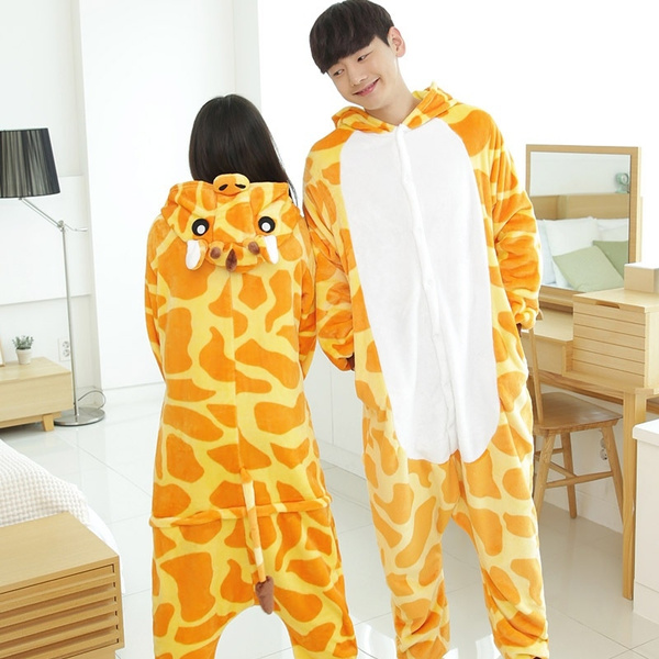 Unisex Animal Pajamas for Women One Piece Pyjamas Suits femme Giraffes onesies for Adults Flannel Anime Pajama Cartoon