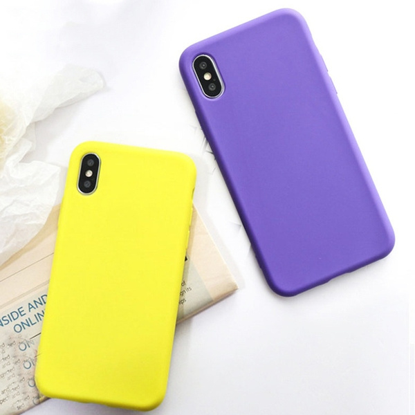 Fashion Fashion Solid Color Phone Case For Iphone X Case For Iphone 7 6s 6 8 Plus Vintage Purple Yellow Back Cover Soft Cases Capa Fundas Coque Wish