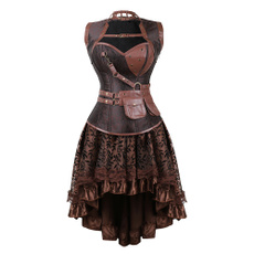 corset top, brown, Goth, bustier dress