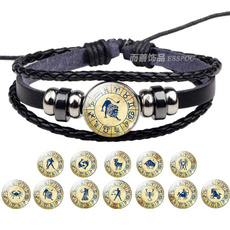 Charm Bracelet, blackleather, Fashion, Jewelry