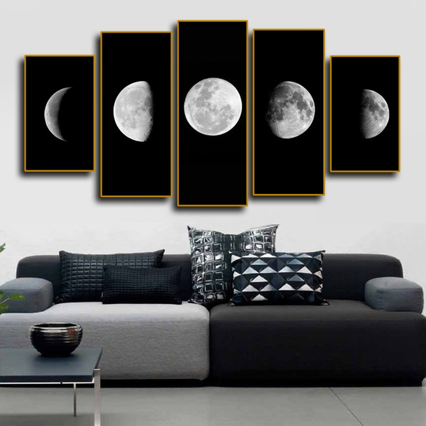 Moon Phase Canvas Poster Abstract Art Prints Wall Picture Home Decor 
