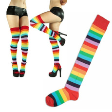 rainbow, Leggings, Warm Leggings, stripedlongsock