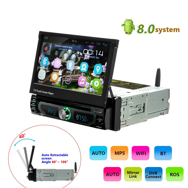 Car radio clearance with retractable screen