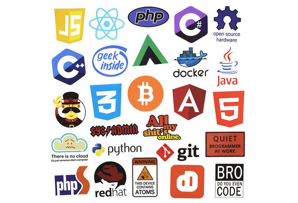 50x Internet Java JS Programming Language Doodle Stickers For Laptop Car DIY BR 