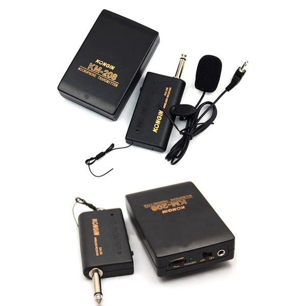 Wireless Mic System Lavalier Lapel Clip Microphone FM Transmitter