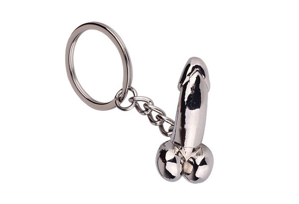 1PC Zinc Alloy Dick Penis Keychain Metal Keyring Prank Keychain Charms Pendants 