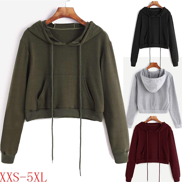 plus size crop top hoodie