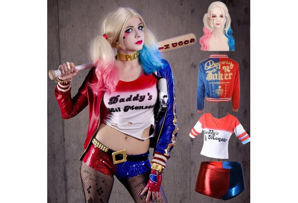 Cosplay Suicide Squad ISEKAI Harley Quinn Joker 3D T-Shirts Adult Kids  Sport Top