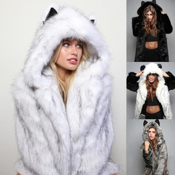 Winter Women Fur Jacket Coat Female, Long Fake Fur Coat Womens