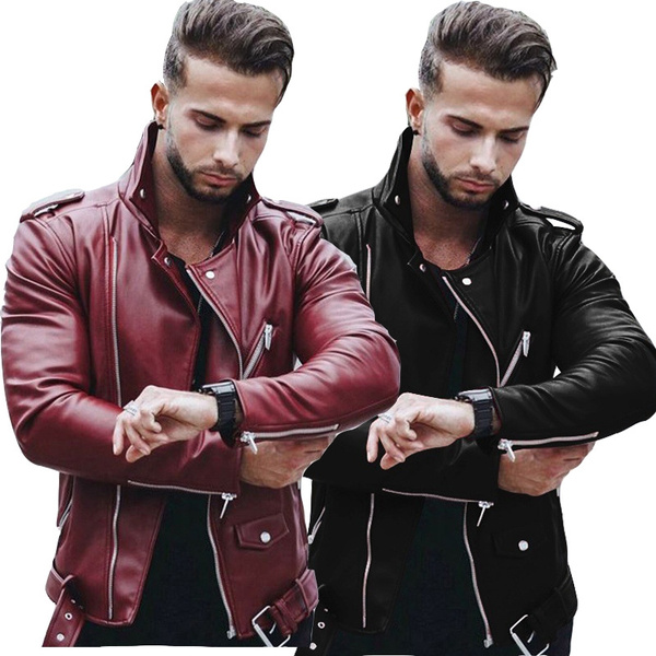 Jamickiki] Nuevas chaquetas de moto de moda Chaquetas de cuero para hombre  Chaquetas casuales Abrigo Ropa de hombre | Wish
