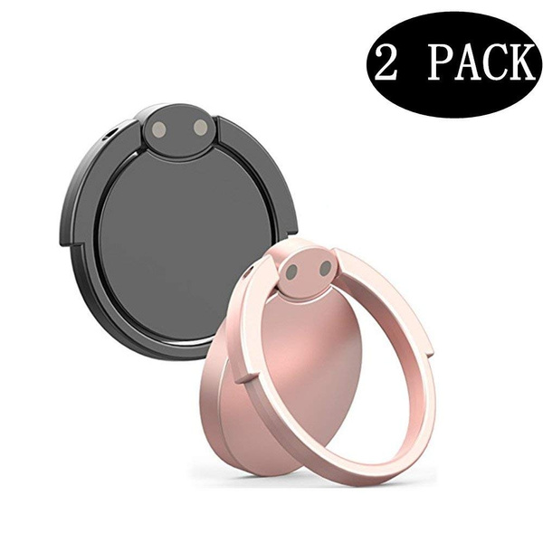 Finger Ring Stand 2 Pack,Ouktor 360° Rotary Cell Phone Adjustable Ring Stand Grip Mount Kickstand for iPhone X 8//8 Plus Black+Rose Gold Galaxy S8//S8 Plus and Almost All Cases//Phones