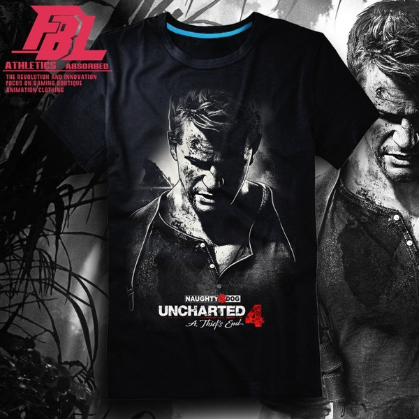 Men s Fashion T Shirt PS4 Uncharted 4 A thief s end Nathan