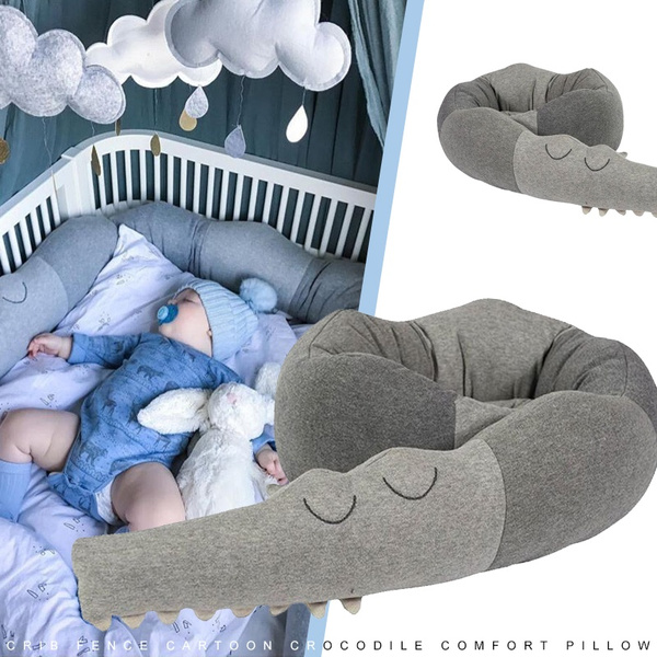 Plush Dolls 185cm Quality Gray Baby Crib Bumper Pillow Children Crocodile Cushion Baby Infant Bed Fence Kids Room Decoration Toys Color : 25