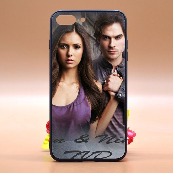 The Vampire Diaries Phone Case Design Damon Salvatore and Elena Gilbert TPU Rubber Phone Case Cover for IPhone Samsung Huawei