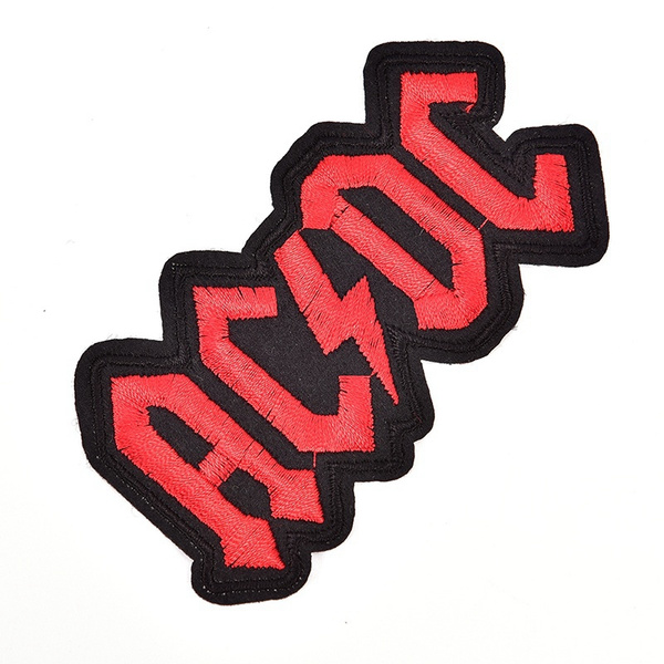 AC/DC Iron On Patches Embroidered.Patch For Cloth Cartoon Badge Garment.Applique