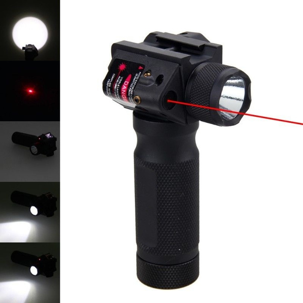 1800 LM LED Flashlight & Red Laser Sight combo Fits 20mm Picatinny Weaver rails 