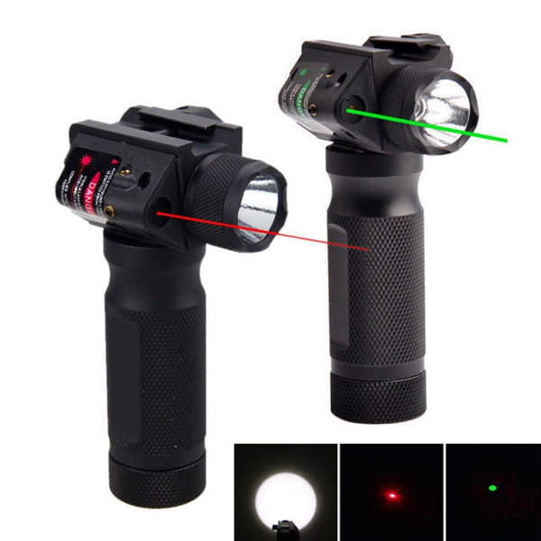 Tactical Cree Flashlight & Green Laser & Vertical Grip Bipod & Remote Switch * 