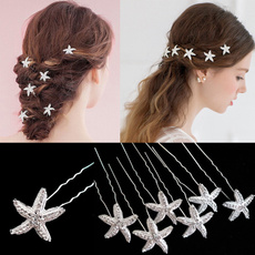 hair jewelry, starfish, bridehairpin, Bride