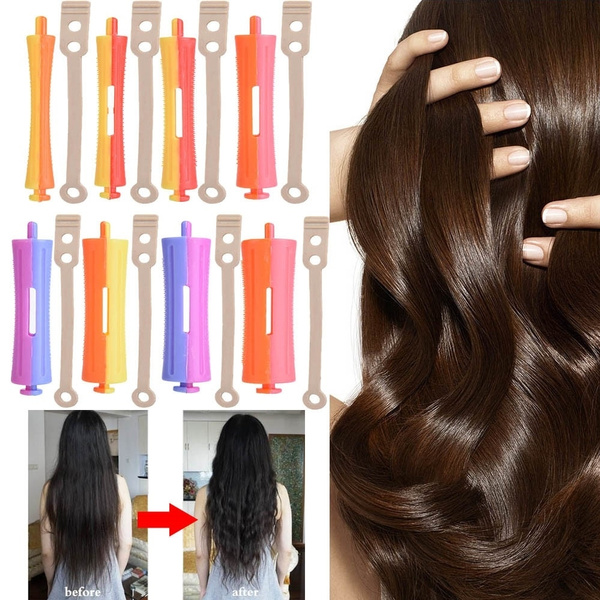 8 Sizes Standard Hair Rollers Heat Perm Wave Rod Hair Clip Curlers with