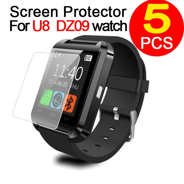 5pcs High Quality Ultra Thin U8 HD Clear LCD Screen Protector For U8  Bluetooth Smart Watch Guard Shield Protective Film (Color: Transparent) |  Wish