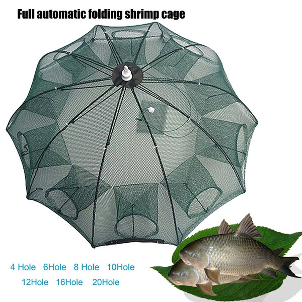 Portable Fishing Net Nylon Automatic Foldable Catch Fish Baits