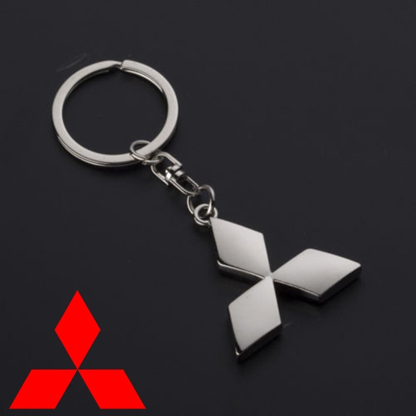 1 Piece Mitsubishi Logo 3D Metal Keychain Keyring for Mitsubishi