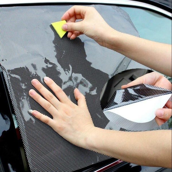 2pcs/lot Car PVC UV Sticker Window Sunshade Stickers Sun Block Curtain Sticker