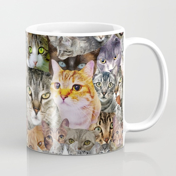 Cute Cat Cups Coffee Glass Mugs Cat Gifts for Cat Lovers Women