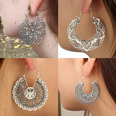 13 Styles Gypsy Tribal Classics Brass Hoop Earring Dangle Drop Earrings Flower Lotus Mandala Earring For Women Boho Vintage Earring
