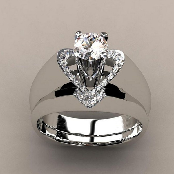 White Gold Filled Ring Gift White Sapphire Wedding Engagement Jewelry # 6,7,8,9 